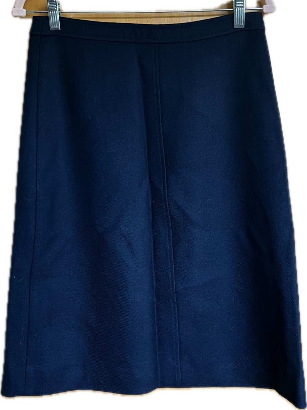 J. Crew Navy Wool A-Line Skirt